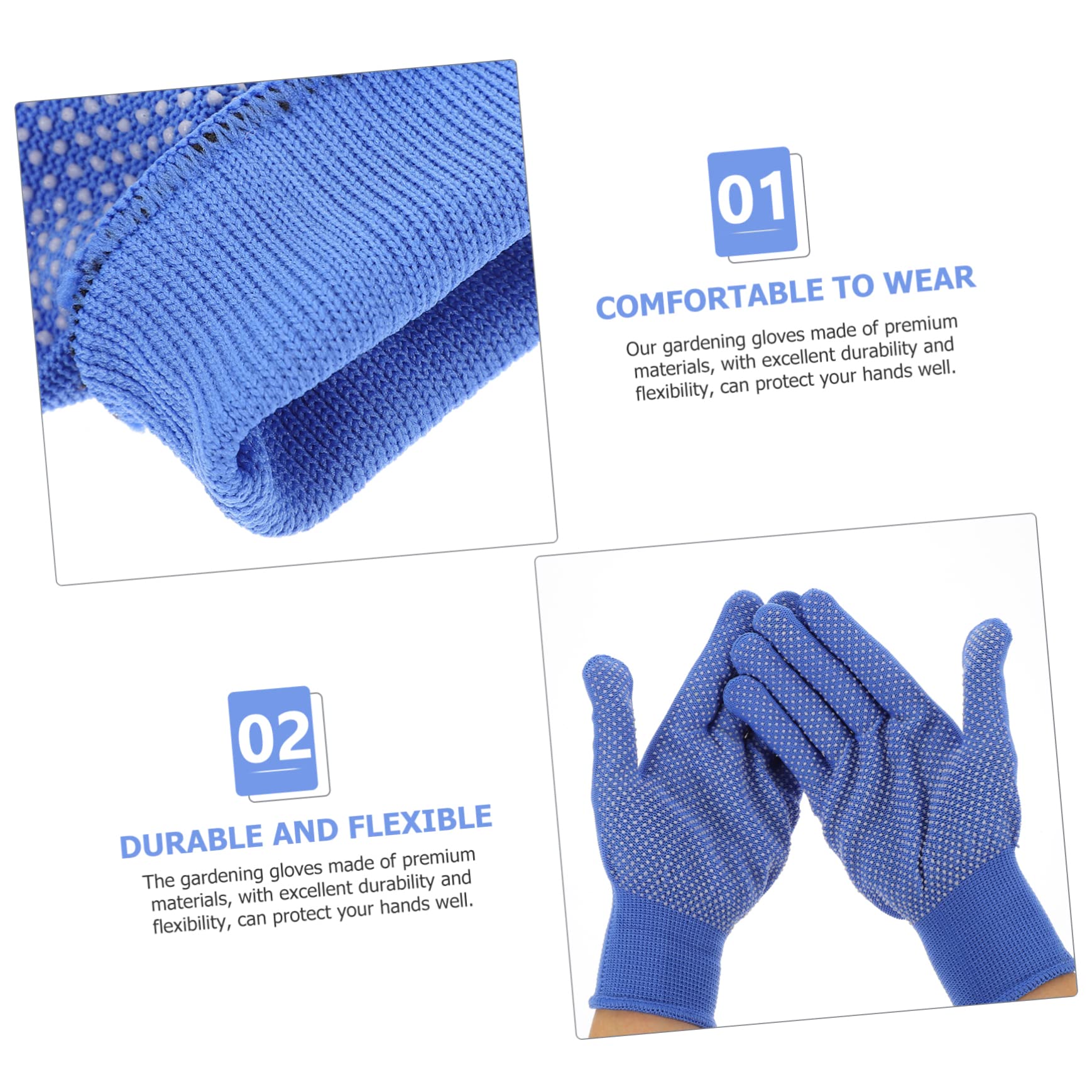 HOUDERCO 10 Pairs Anti-slip Non-slip Gardening Gloves for Women Men Boys and Girls Outdoor Protective Gloves Dots for Planting Weeding