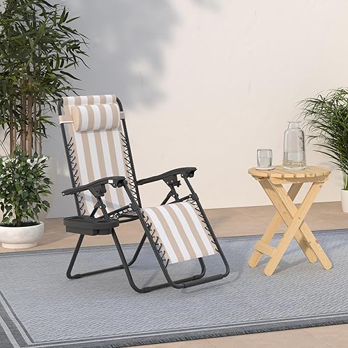 Miniatura 2 de Best Choice Products - Juego de 2 sillas reclinables y ajustables de malla y acero, sillas con sensación gravedad cero con cojines y bandejas