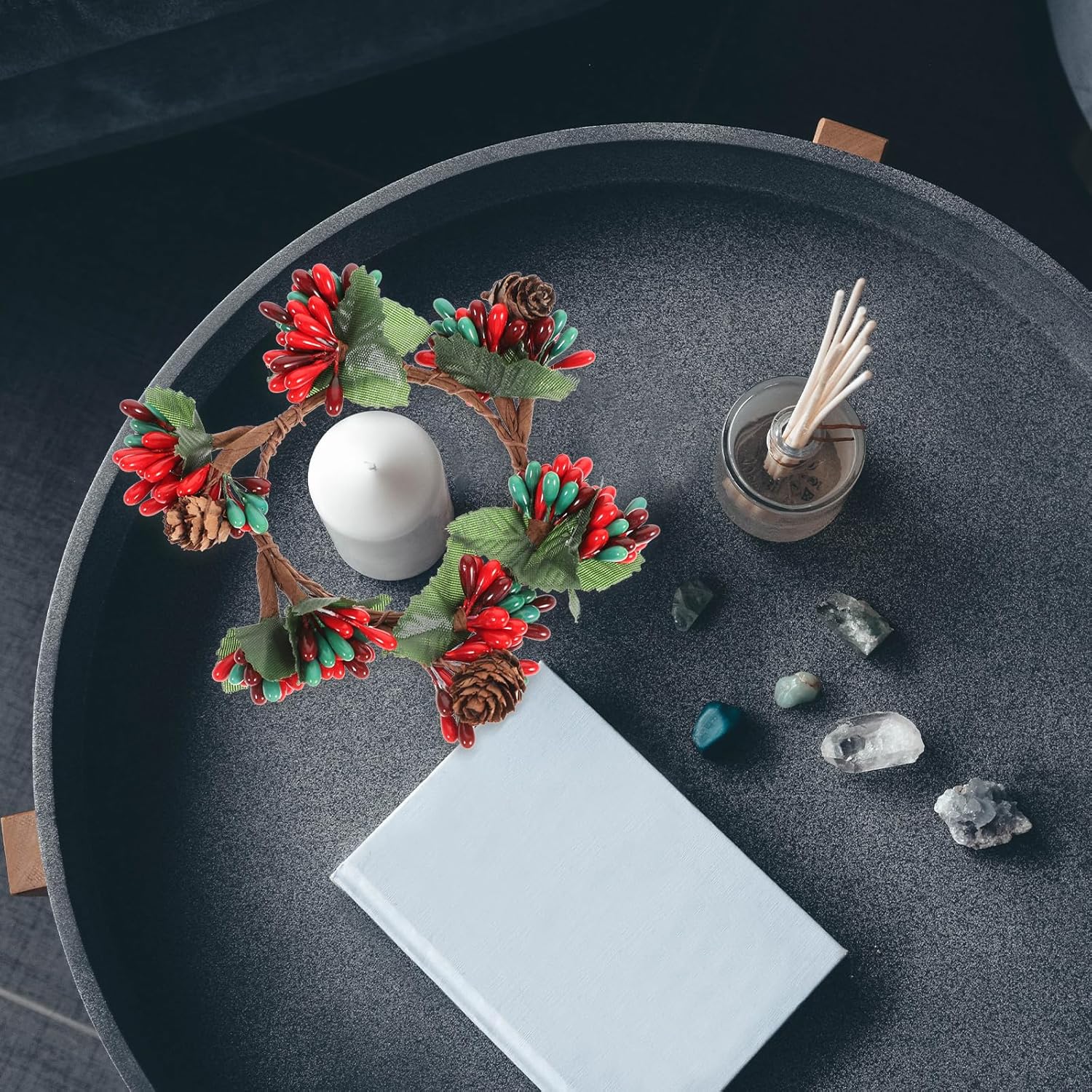 6Pcs Pine Cone Garland Decoration 3.14In Diameter Handmade Hanging Pinecone Garland for Christmas Wedding Party Home Seasonal Decor - Image 6