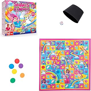 Snakes and Ladders Board Game - Magical Edition | Magical Unicorn Game Family Board Games | Kids Board Games Unicorn Snakes and Ladders | Magical Themed Snakes and Ladders Game for Kids Ages 3+
