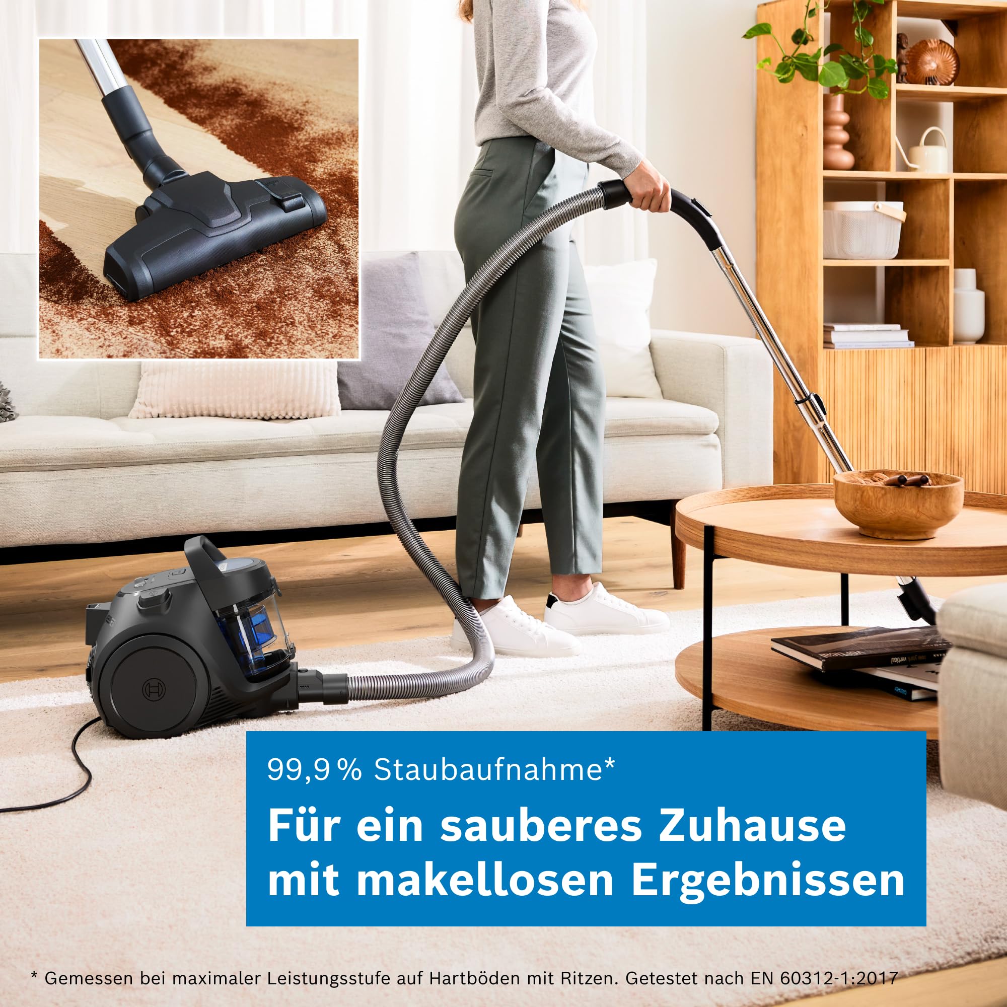 Bosch Staubsauger beutellos Serie 2 inkl. Hartbodendüse BGS05BA2TH, Schwarz