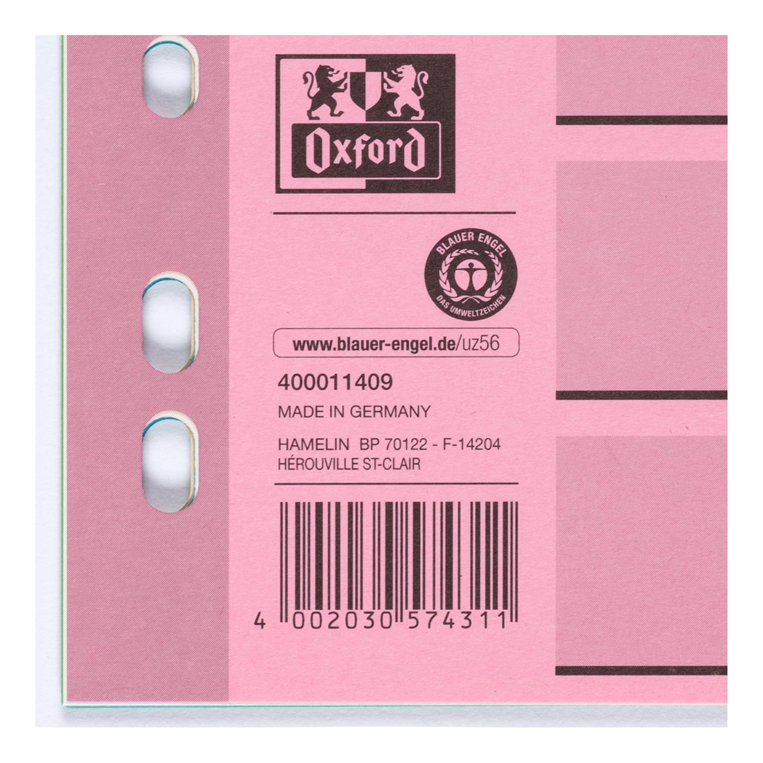 Oxford Tauenpapier-Register A4, blanko, 10 Taben, Karton, 3 Farben, 25 Stück