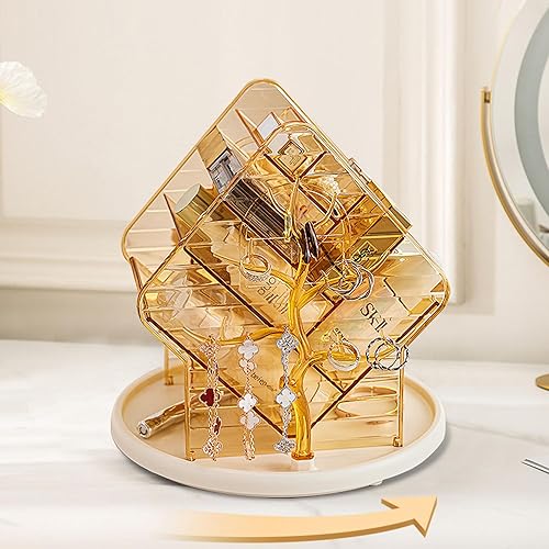 Organizador de maquillaje giratorio de 360, organización de maquillaje y almacenamiento de cuidado de la piel, almacenamiento para cosméticos, lápiz disponible en Yaxa Costa Rica