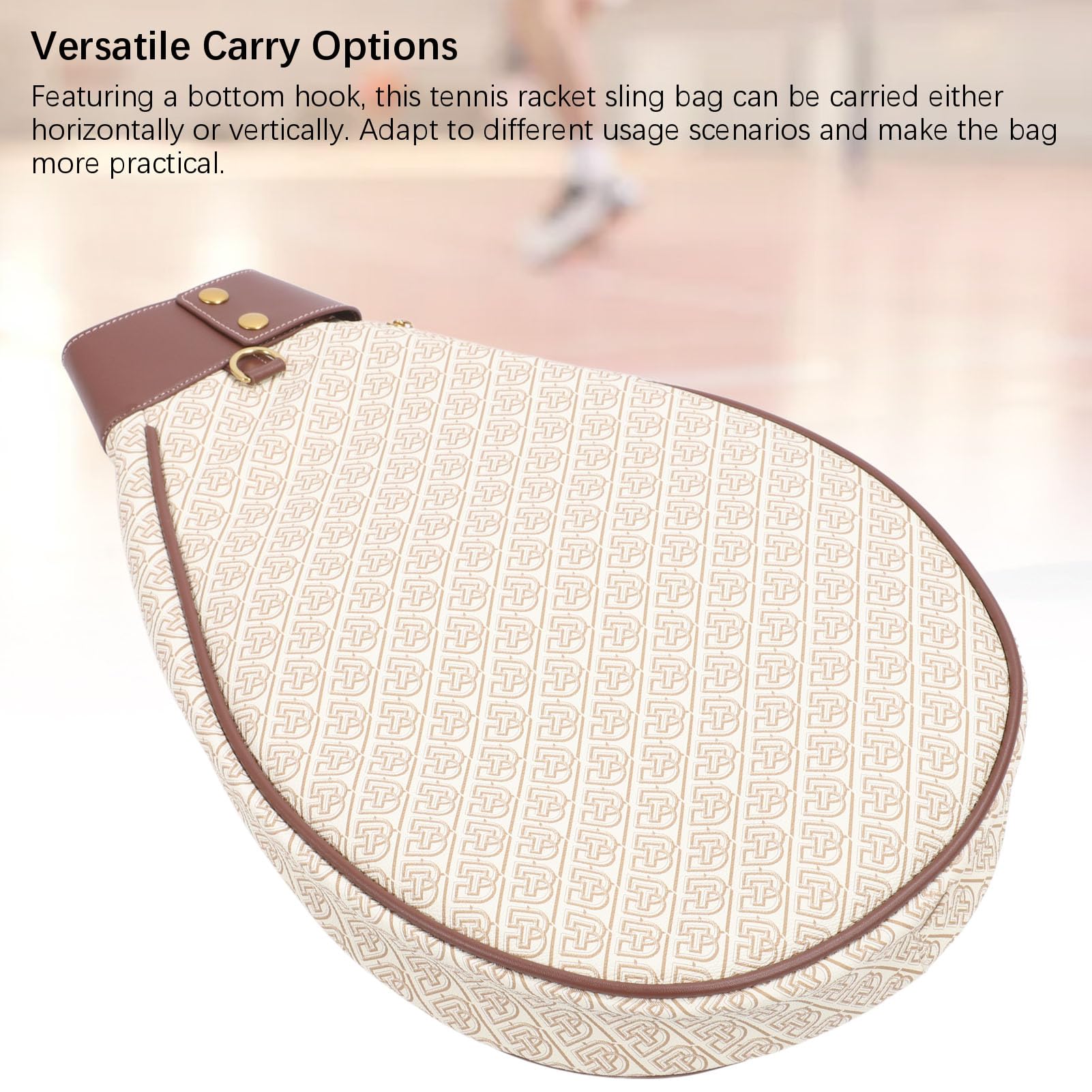 Asixxsix Borsa per Racchette da Tennis, Spaziosa Resistente all'acqua con Tracolla di Sicurezza per Racchetta, Borsa a Tracolla, da Badminton con Piccola Tasca Appesa e Spallacci Regolabili per