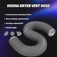 Vista 4 de HOXHA Manguera de ventilación de secadora de 4", conducto de ventilación de secadora, conducto de aire aislado flexible Manguera de escape para kit