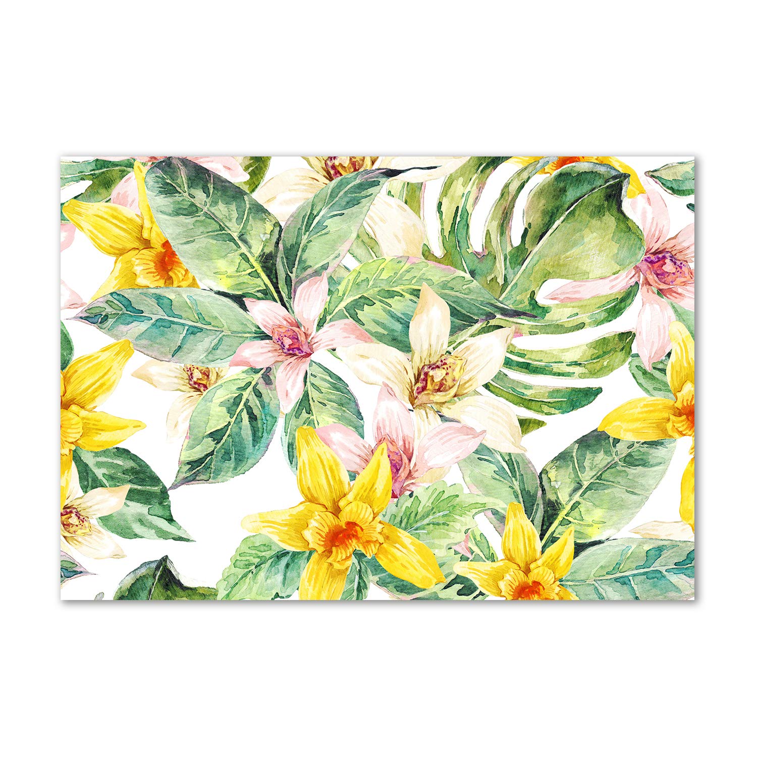 Tableau acrylique orchidée jaune amarillo incassable pour cuisine et bain