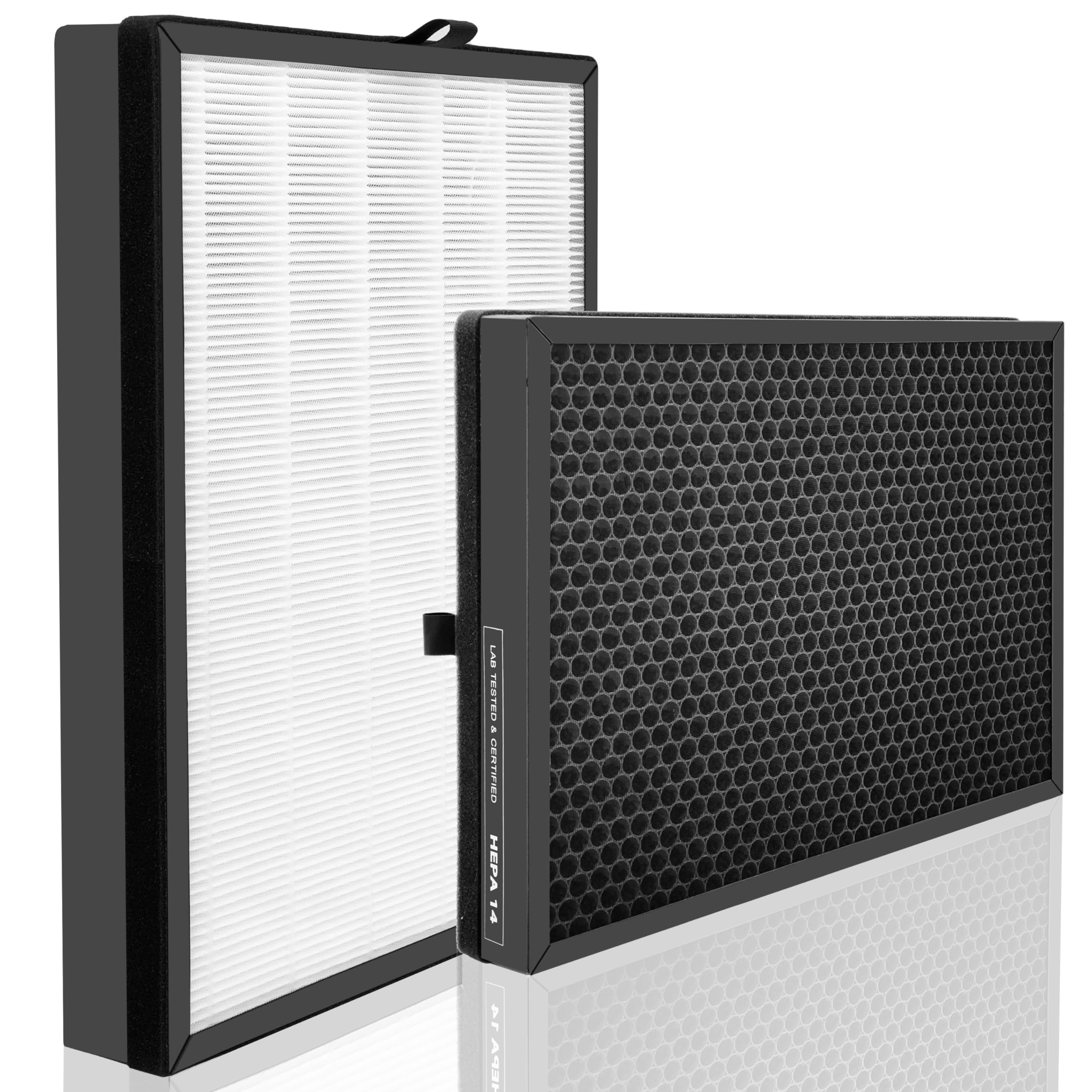 Ersatzfilter, kompatibel mit PuroAir 400 Luftreiniger | 2er-Pack Hepa H14 mit Aktivkohle für Tierschuppen, Rauch und Gerüche, Schlafzimmer.