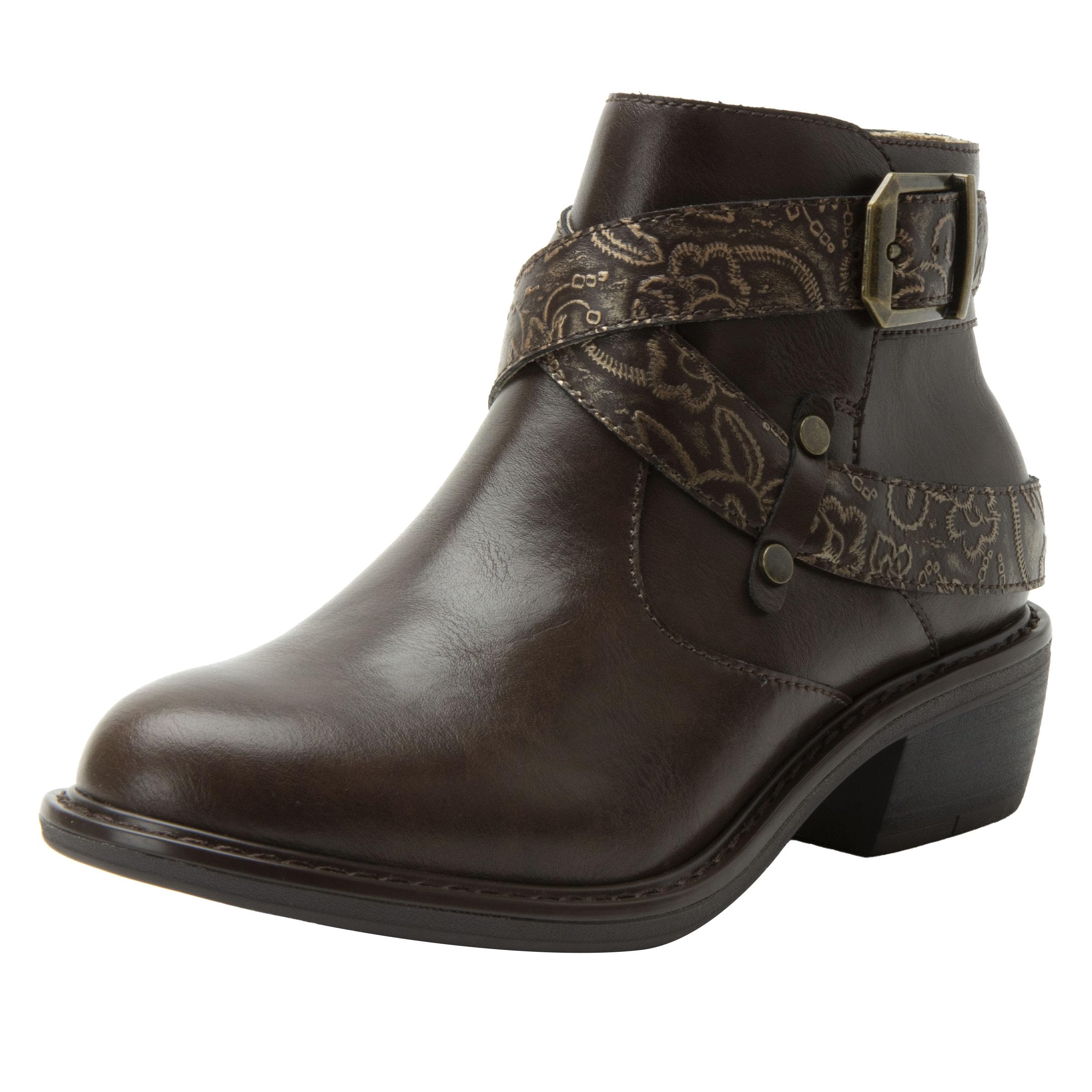 Alegria Womens Millie Leather Ankle Western Fashion Boots