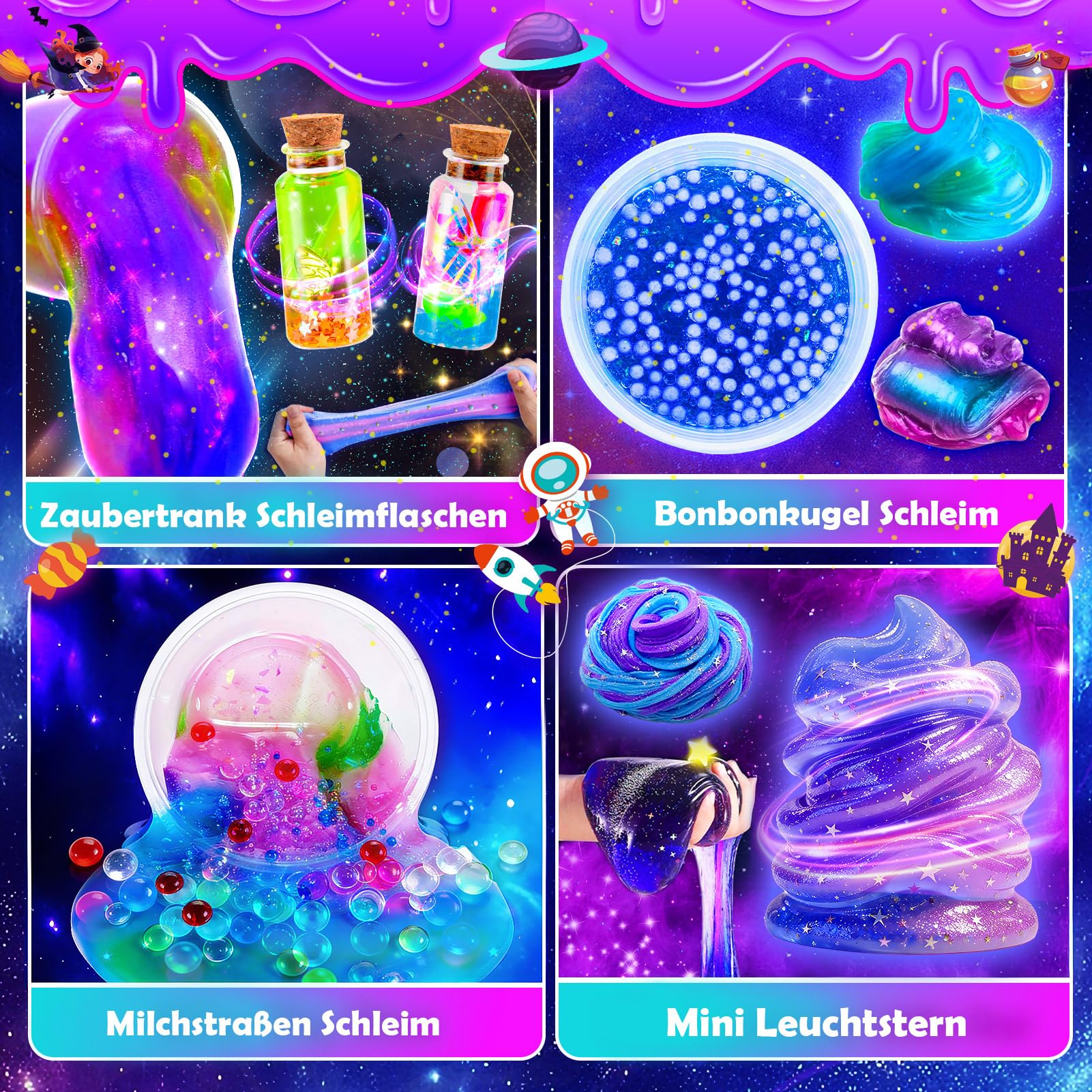 iKidiki Schleim Kinder, Geschenk Mädchen 6 7 8 9 10 11 12 Jahre Schleim Selber Machen Set Junge 6-12 Jahre Geschenkideen Slime Set Spielzeug ab 6-12 Jahre Jungen Geburtstagsgeschenk für Mädchen