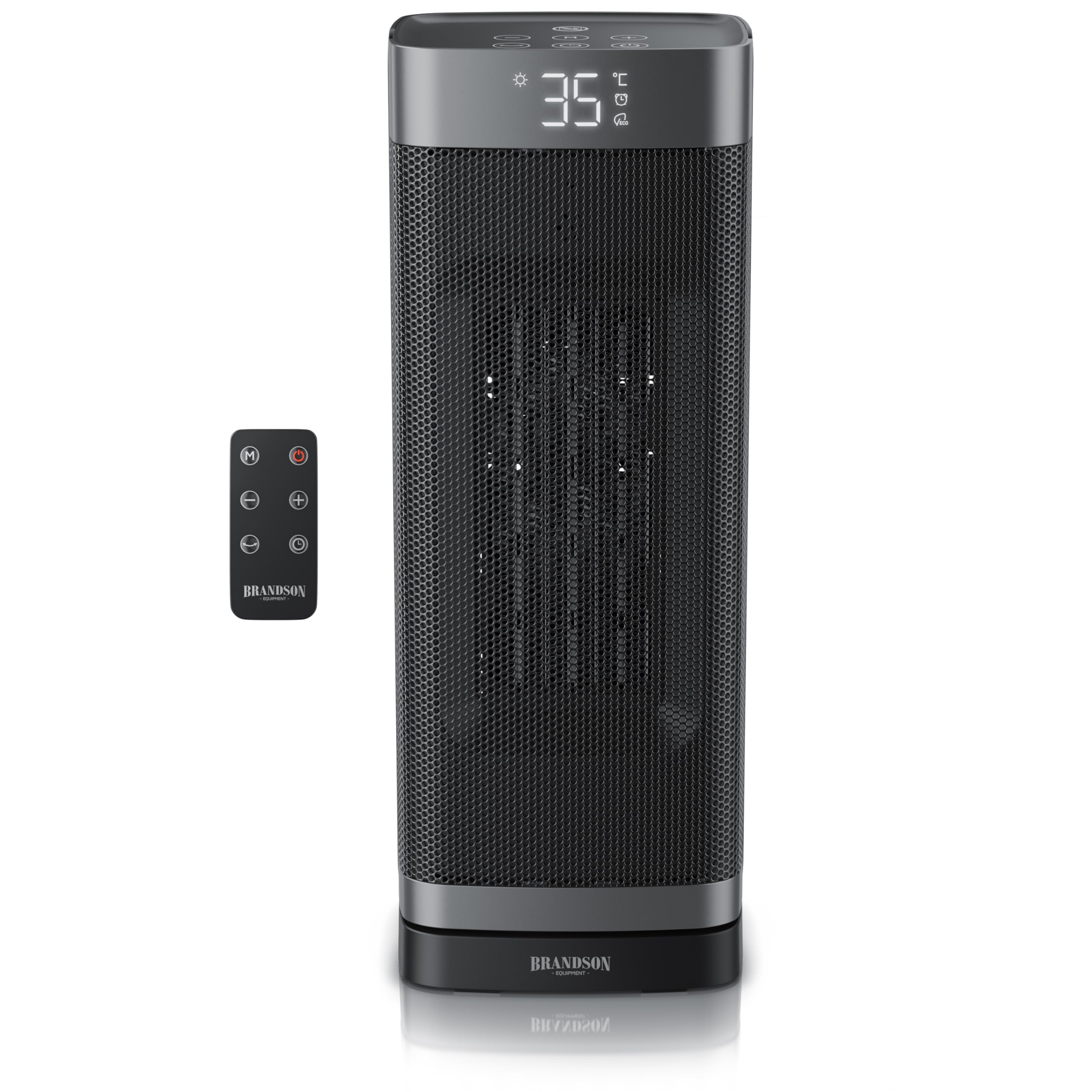 Brandson - Calentador de ventilador de ahorro de energía silencioso - oscilación - con control remoto - ganador - Modo ecológico - 2 modos - temporizador - calefacción de cerámica - baño sala de estar