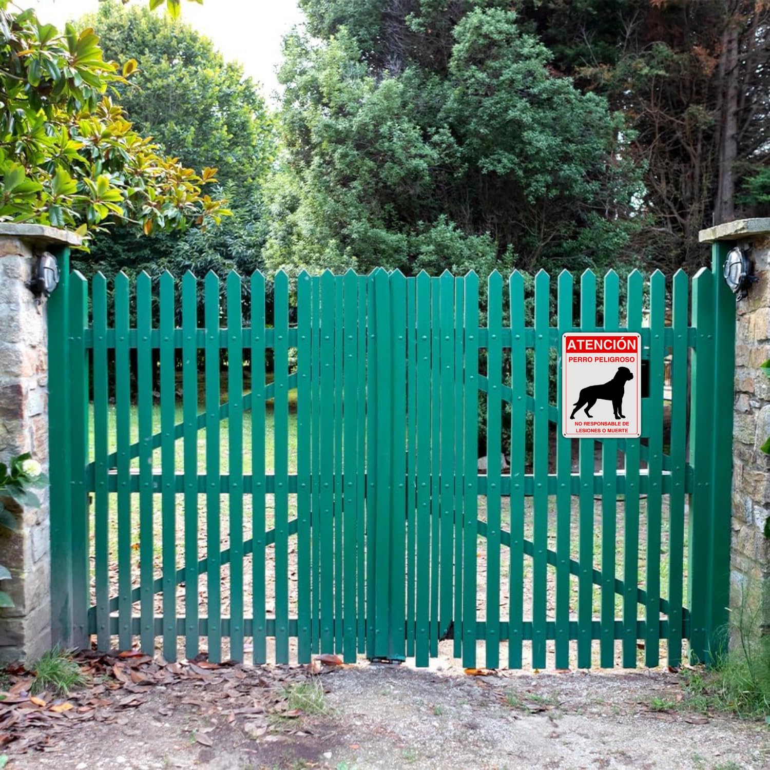 Cartel Perro Peligroso - 21x28 cm - Aluminio Reflectante - Grosor 0,8 mm - Letrero Cuidado Perros - Resistente Exterior - 2 Unidades