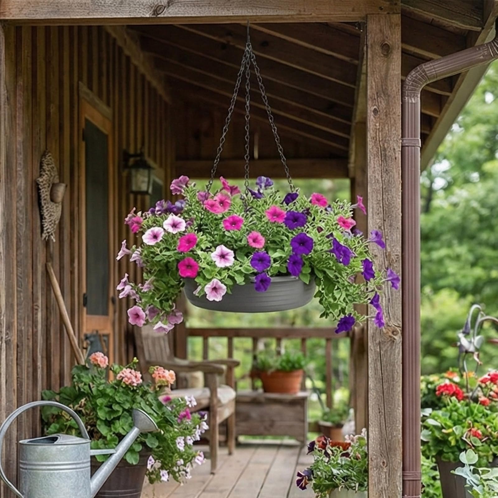 Lot de 2 cintres réglables en métal pour plantes d'intérieur et d'extérieur, support de suspension antirouille