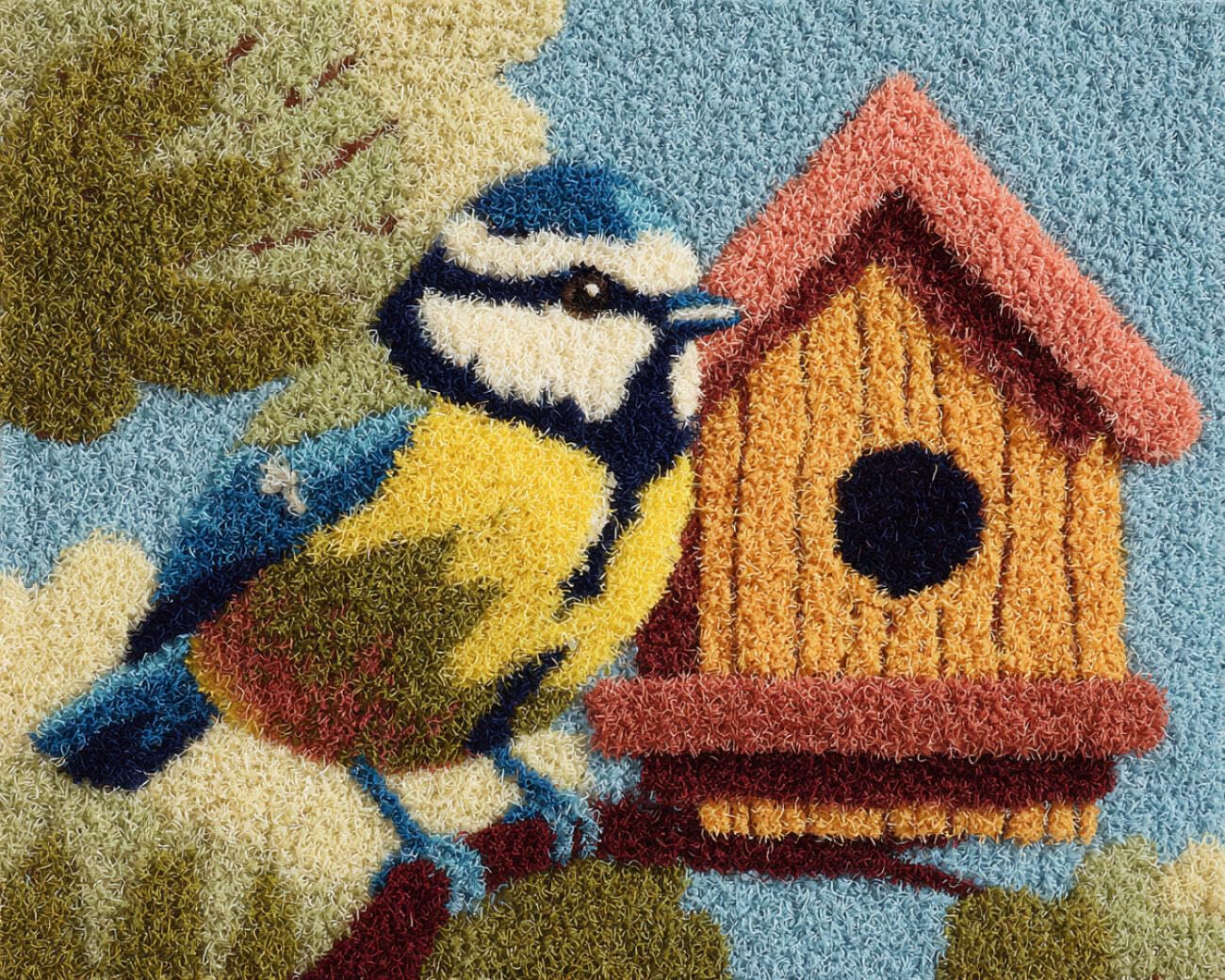 AMBATTERY Carpet Latch Hook Kit Birds and Houses 55x75cm