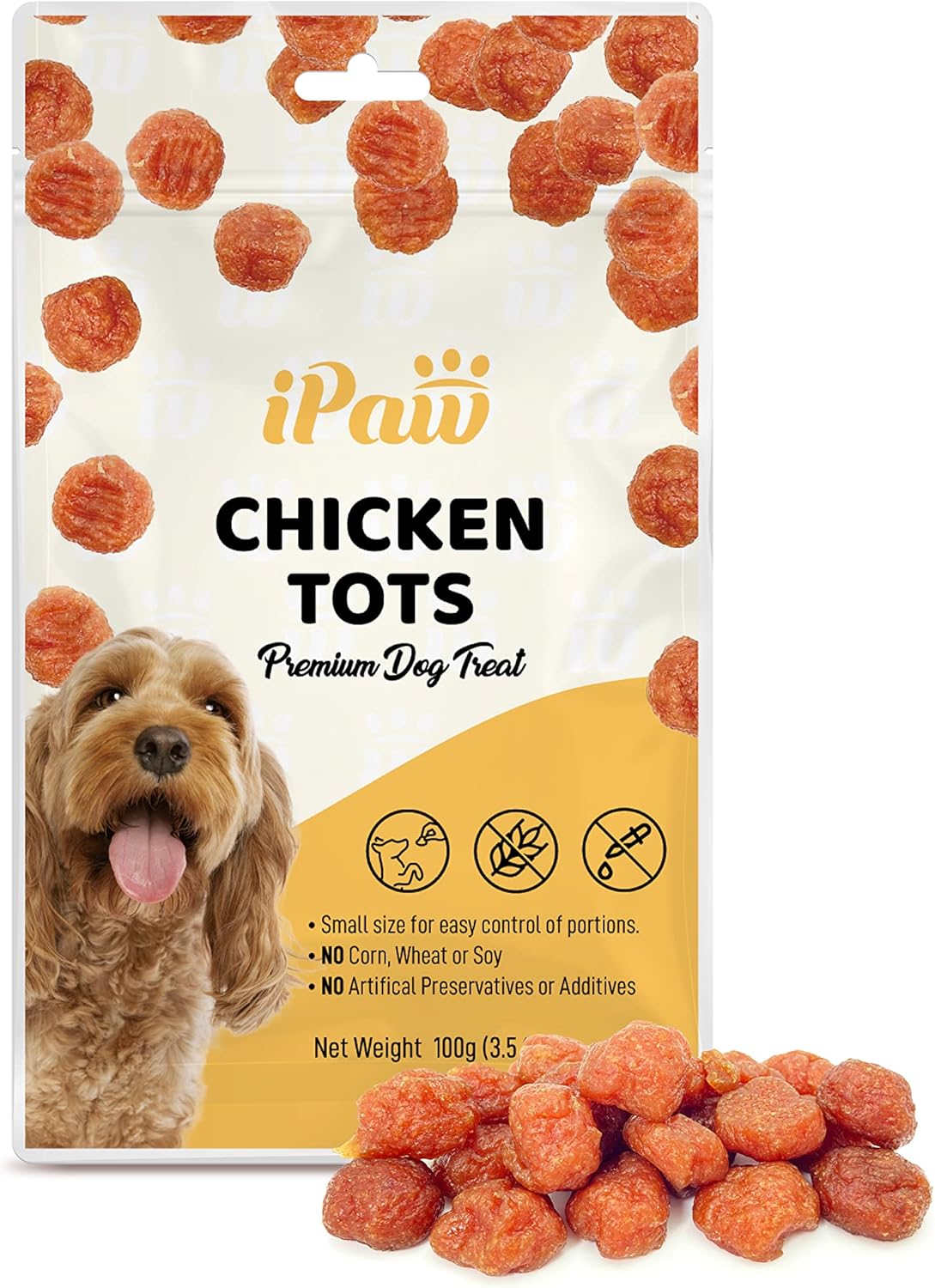 Dog Treats for Puppy Training, All Natural Human Grade Dog Treat, Hypoallergenic, Easy to Digest (Chicken Tots)