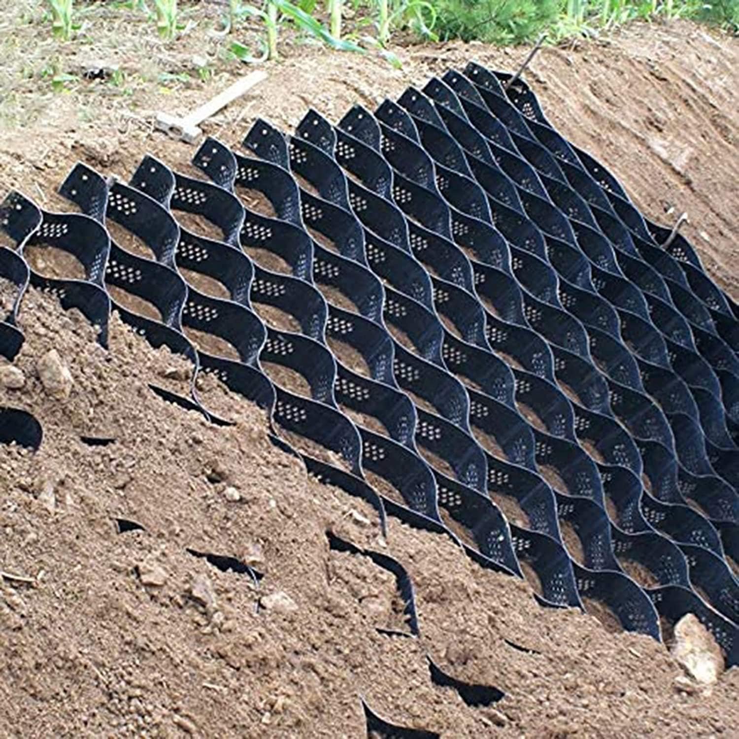 2 Inch Thick Geo Grid Ground Grid Groundgrid Geo Cell Grid 3ft/ 5ft/ 10ft/ 15ft/ 20ft/25ft/ 30ft, 1885 LBS Per Sq Strength Permeable Stabilization System for Slope Shed Base, Garden(2x10 m/6.5