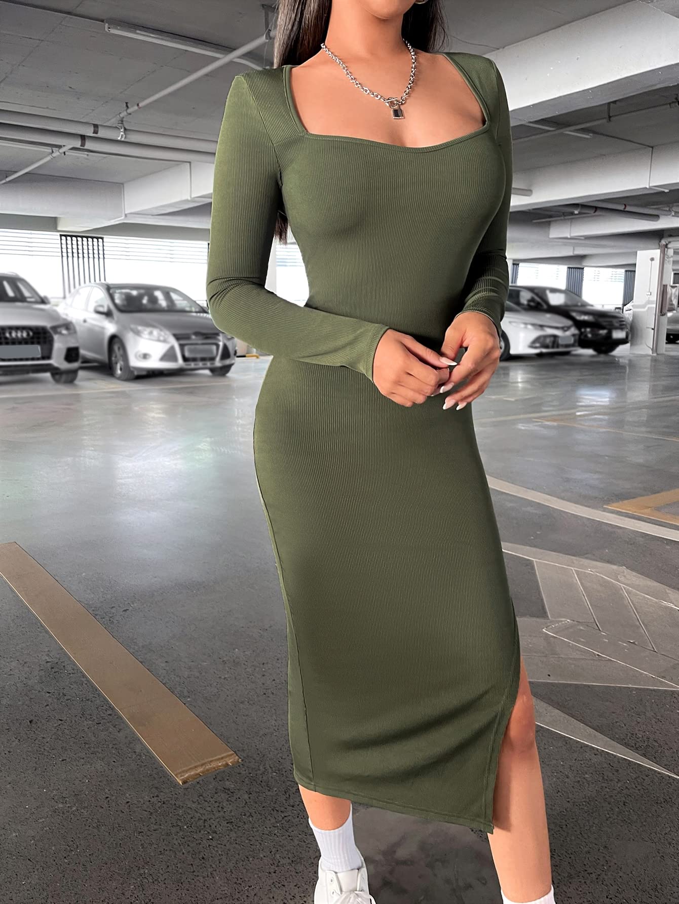 blue dress for baby girl Olive Bodycon Midi Dress