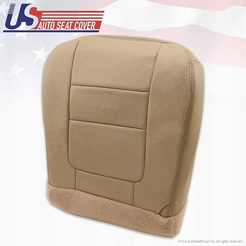 2001 para Ford F-350 Dually Lariat Funda de asiento de cuero con parte inferior del conductor, Pergamino TAN