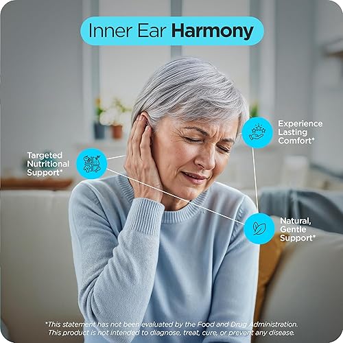 Miniatura 4 de Suplemento para aliviar el vértigo de 1750 mg, 90 cápsulas – Apoyo natural para el mareo, mareos, tinnitus, migrañas, equilibrio interno del oído