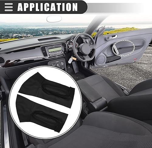 Miniatura 2 de Motoforti Paneles de puerta delantera de coche, cubierta de reposabrazos para VW Beetle 1998-2010, cuero sintético, negro, 1 par