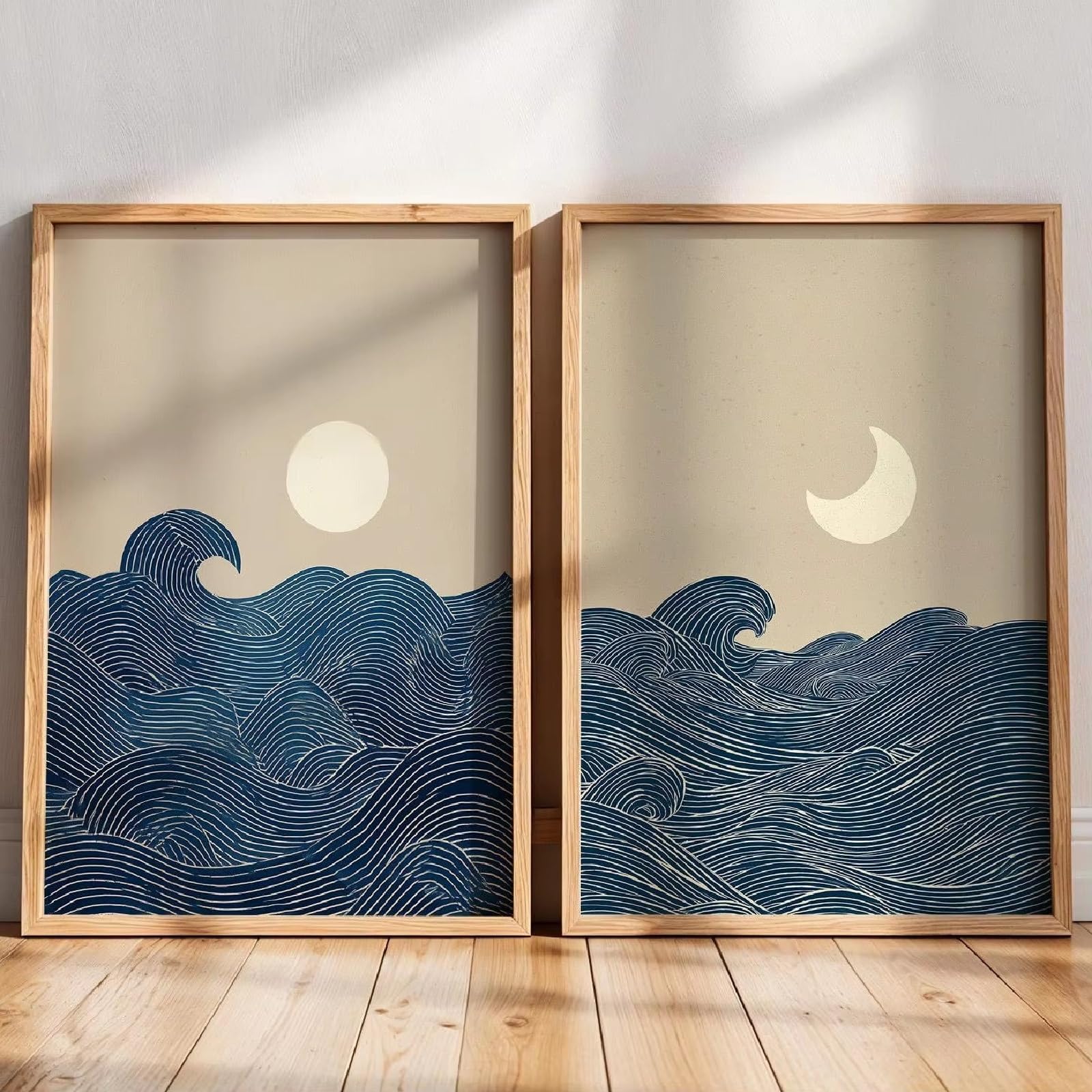 2pcs/set Minimalist Canvas Wall Art, Abstract Landscape Posters with Sage Green Sunset Design, Bedroom Decor, Living Room Decor, Home Decor, Frameless (40x50cm,B)