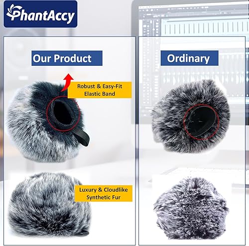 Miniatura 5 de Filtro popparabrisas para micrófonos Blue Yeti y Yeti Pro, funda de micrófono peluda para reducción de ruido ambiental y de viento