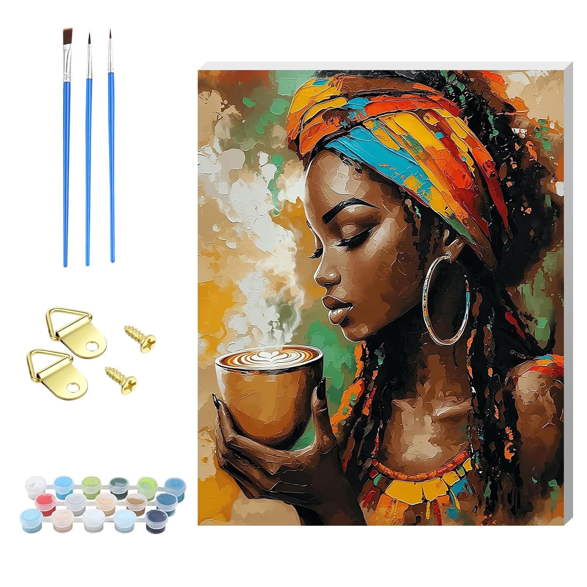 Nianxi Wooden Framed Woman Paint by Numbers Kits for Adults,DIY Painting Kit on Canvas, Color by Numbers Acrylic,Adult Paint by Number for Wall Decor and Gifts (Beautiful Woman)