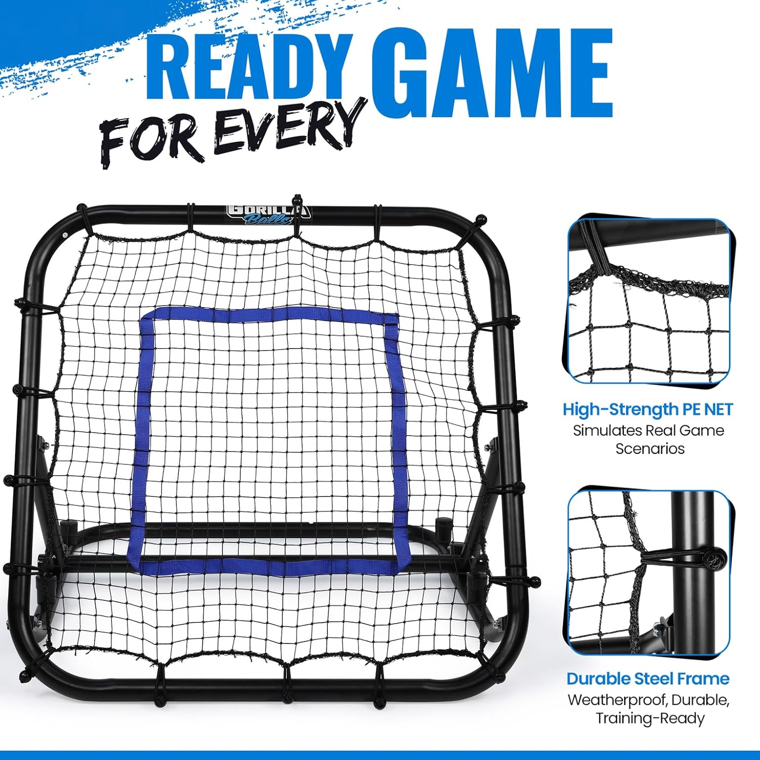 Baseball & Softball Rebounder Net – Adjustable Pitching Trainer for Accuracy, Throwing, and Fielding – Durable Training Equipment for Youth & Adults