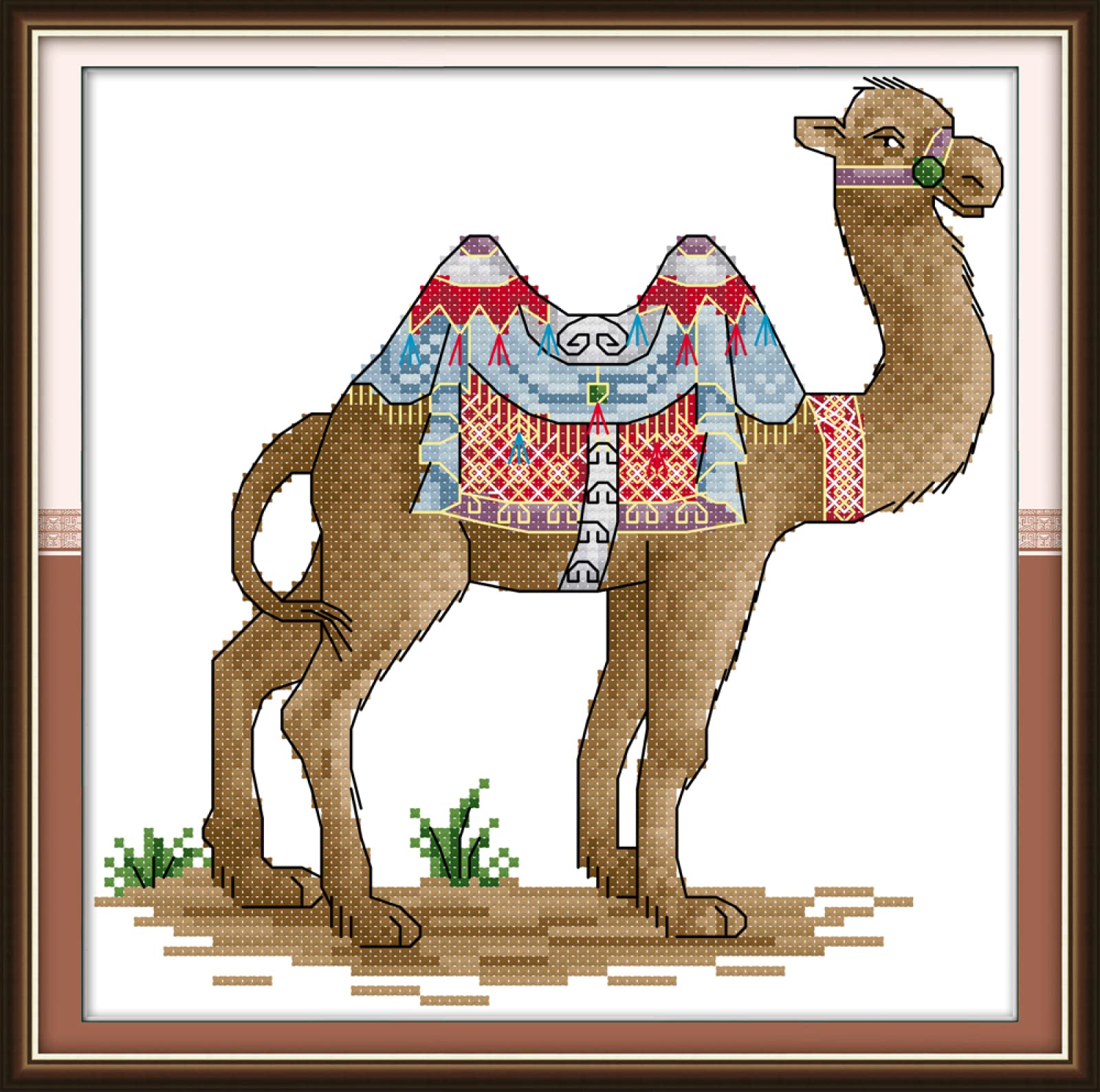 Kits de punto de cruz 11CT bordado estampado de camello 40x50 cm 8