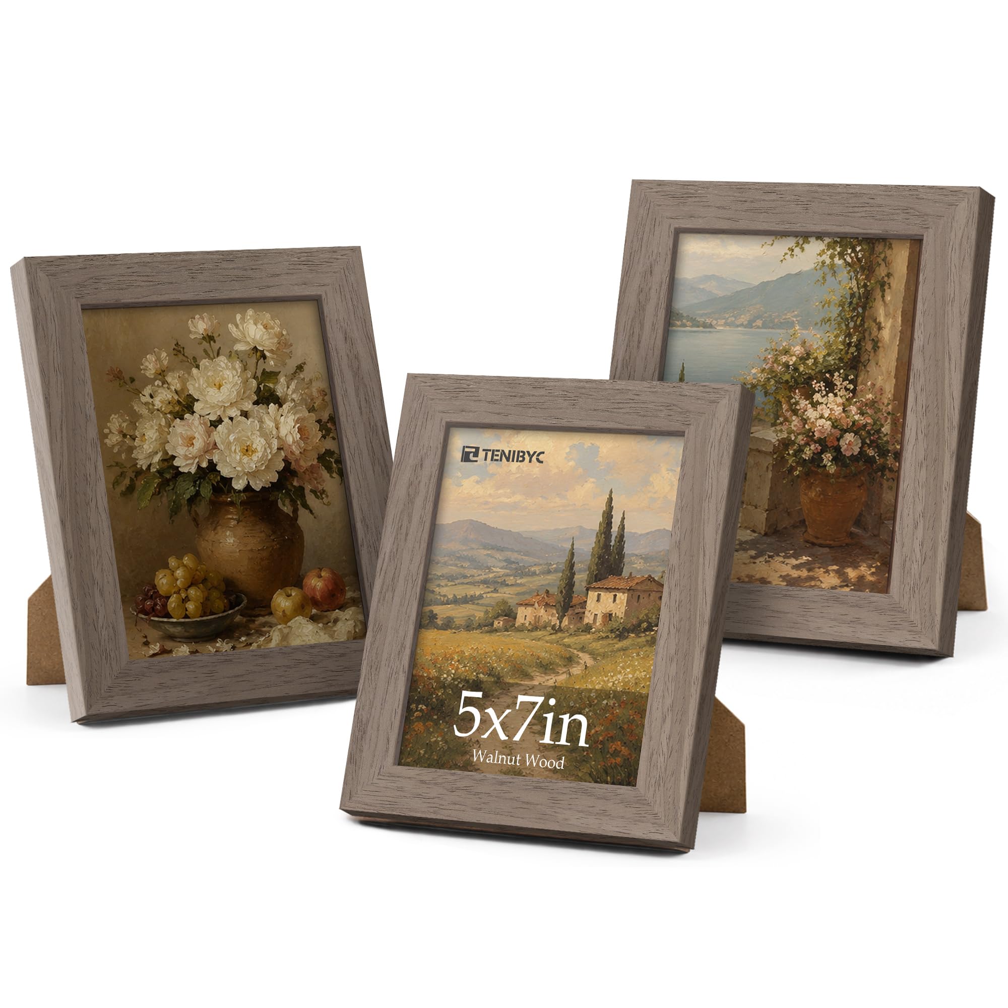 Cadres photo pour affiche 13x18 cm lot de 3 en bois marron pour sublimer votre salon