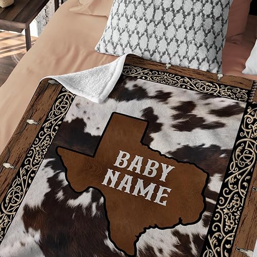 Miniatura 7 de Mantas de bebé de Texas, cosas occidentales, mantas de bebé personalizadas para niños, mantas de bebé de vaquero de cuerno largo para niñas, manta
