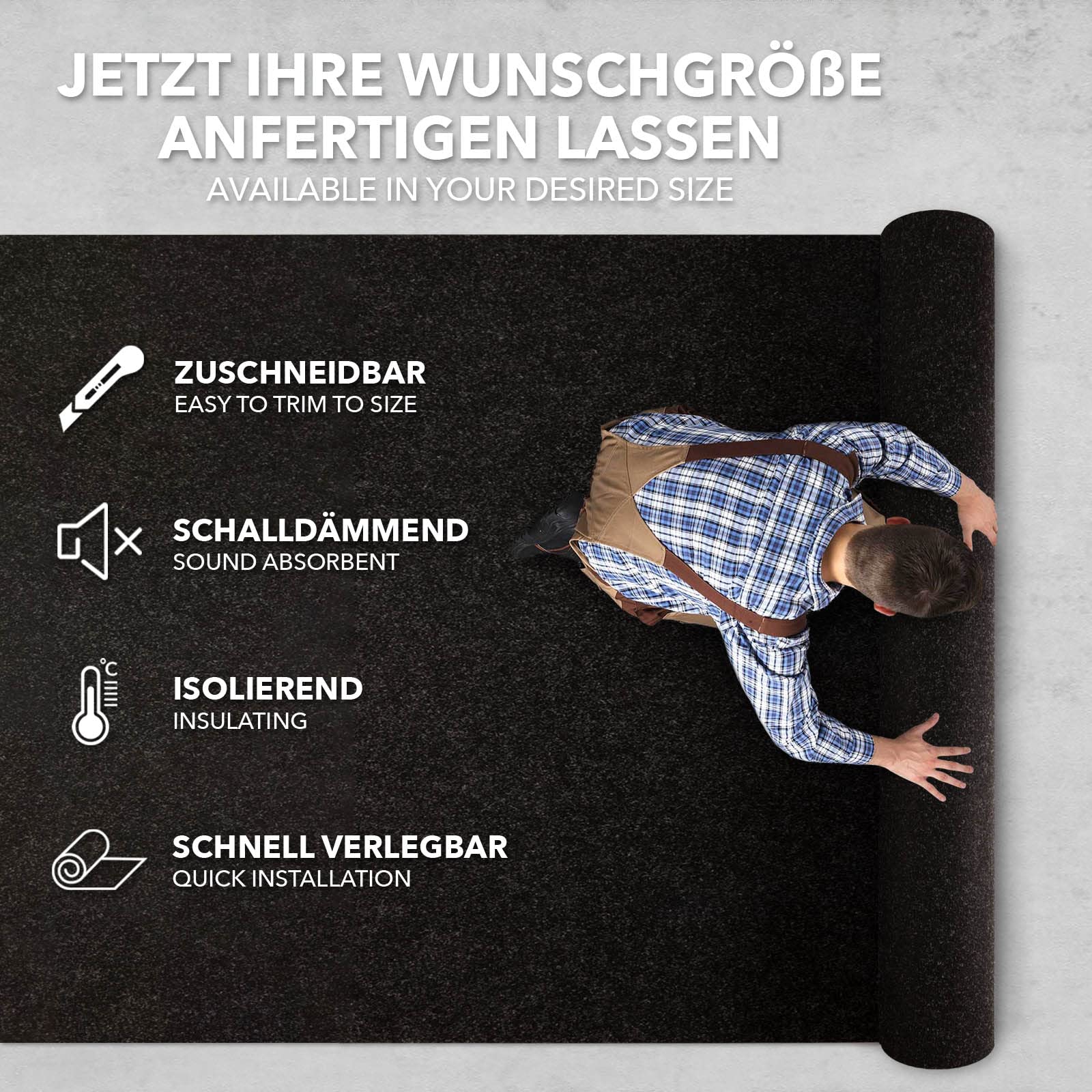 KARAT Dywan na imprezy i targi Turbo 100 x 1500 cm, antracyt - towar sprzedawany na metry - łatwy w pielęgnacji bieżnik – izolacja akustyczna, trudnopalny – na targi, wydarzenia, do szkoły i biura