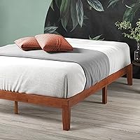 Vista 8 de Zinus Wen Wood Platform Bed Frame/Solid Wood Foundation/Wood Slat Support/No Box Spring Needed/Easy Assembly, Queen Cereza