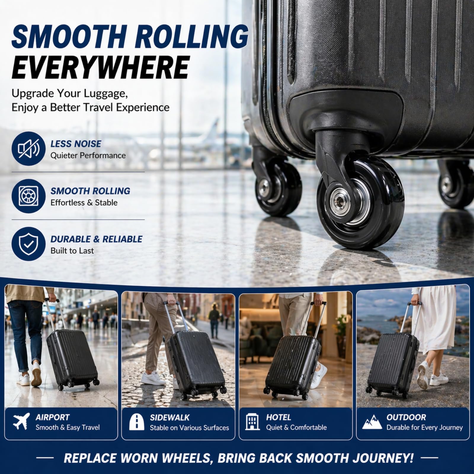 50mm Luggage Wheels Replacement Kit, Suitcase Wheel Repair Set, Axles Drill — Amazon image 7