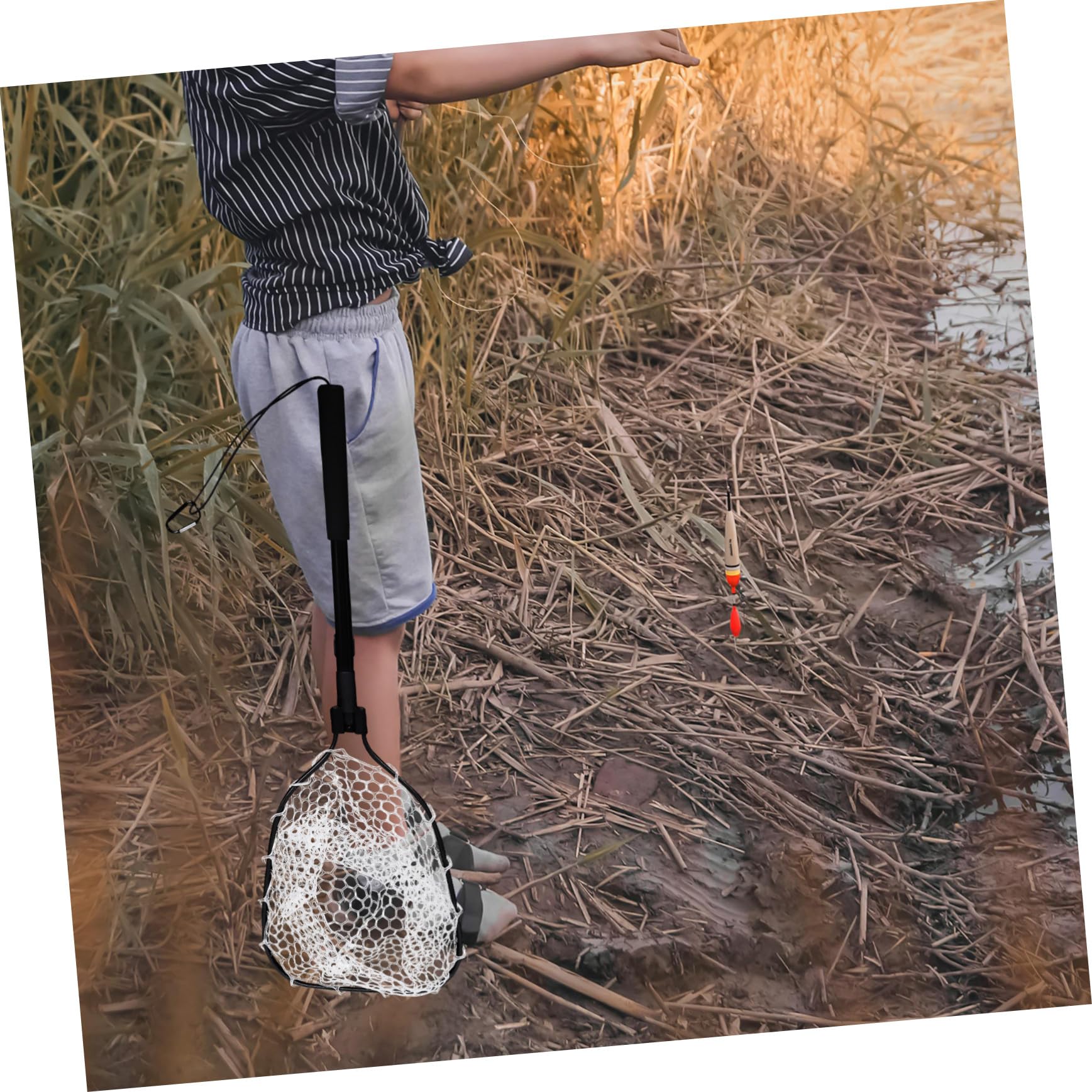Abaodam Red de Pesca Plegable Asa Compacta Red de Pesca para Acuario de Silicona Resistente Ligera y Versátil y Salada Adecuado para Excursiones al Aire Libre