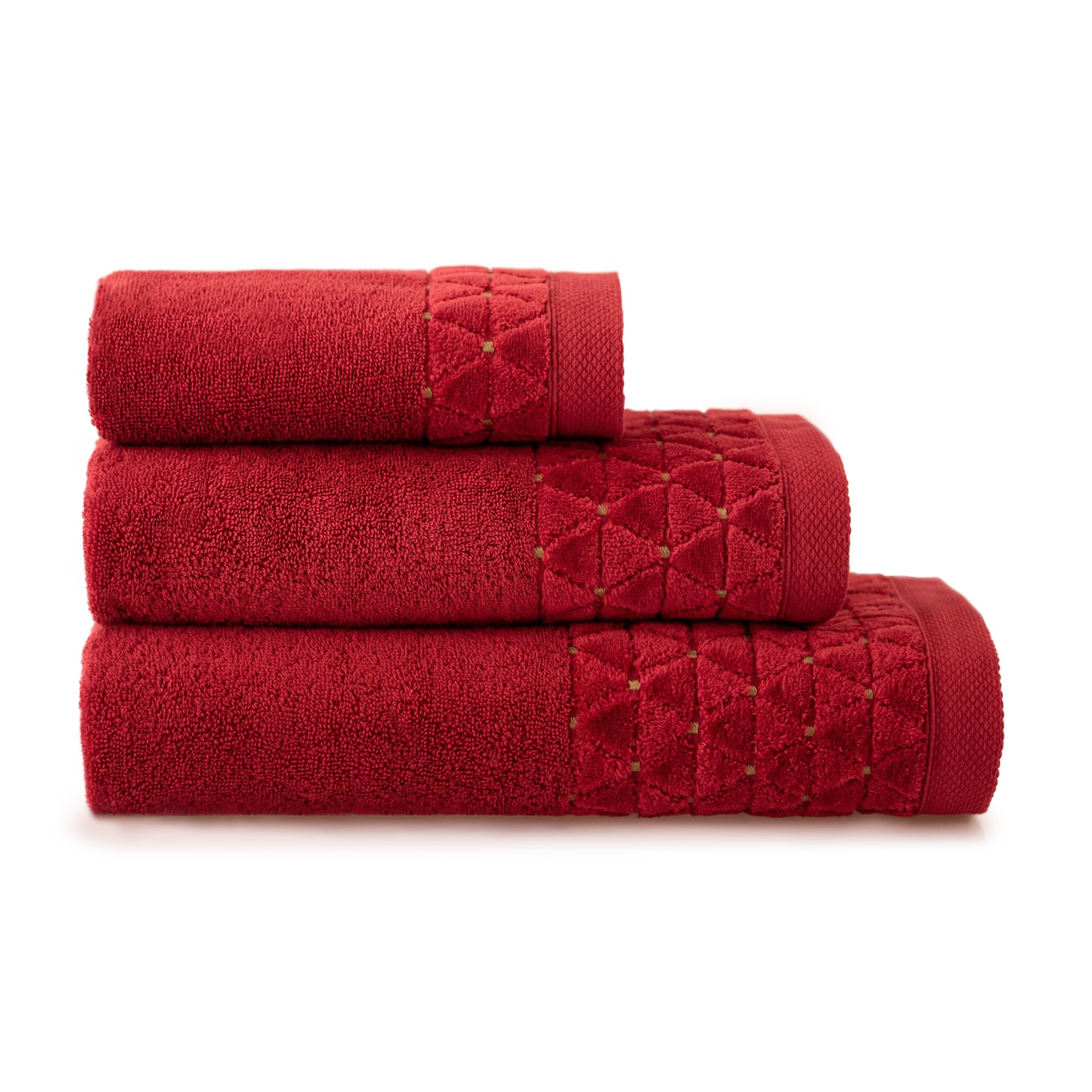 Serviettes de bain coton égyptien Zwoltex pour spa maison rouge