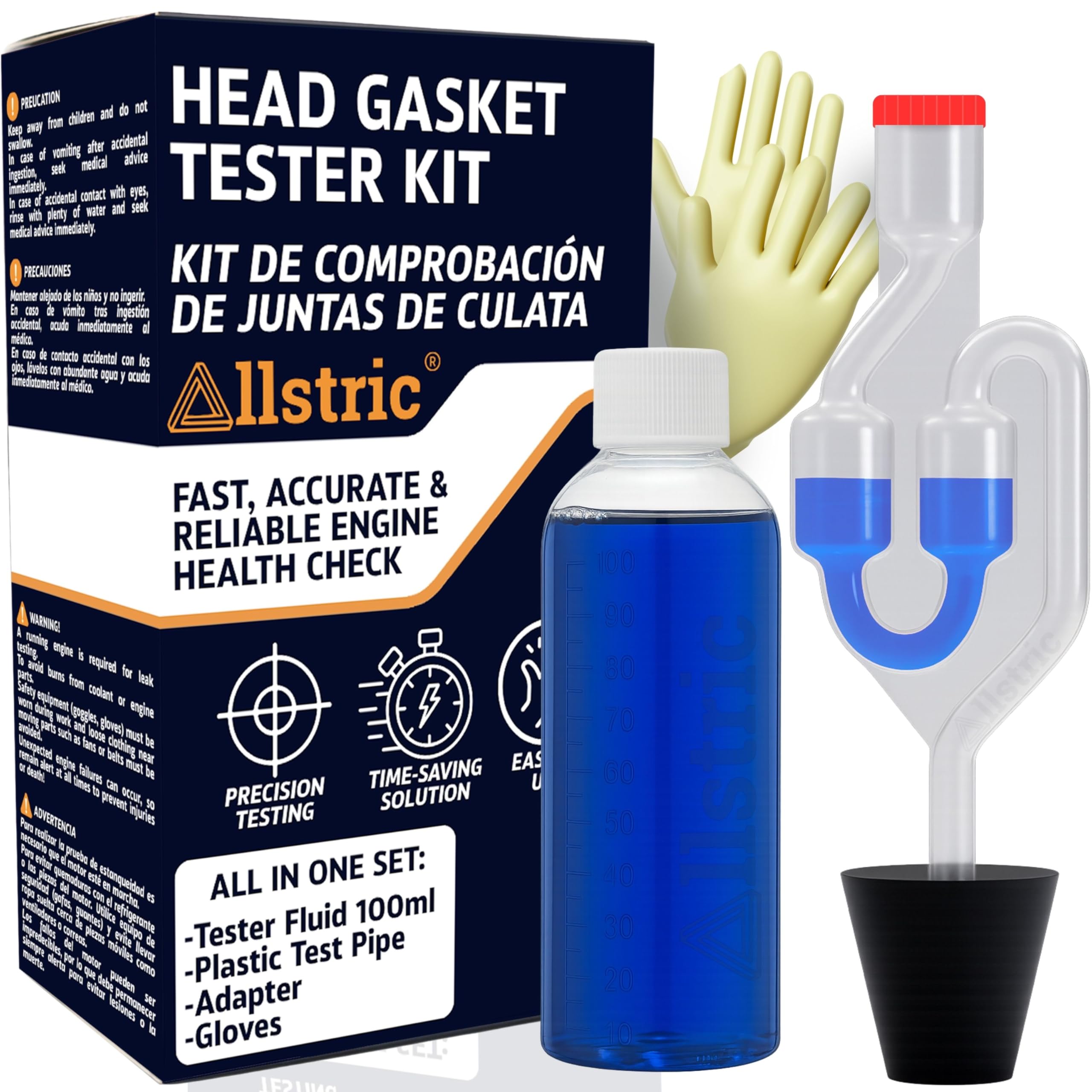 Tester Guarnizione Testata Motore CO2 | Reld Block Tester Universale con 50 Test | Comprobatore Fugas Refrigerante per Auto e Moto | Test Guarnizione Testata Bruciata