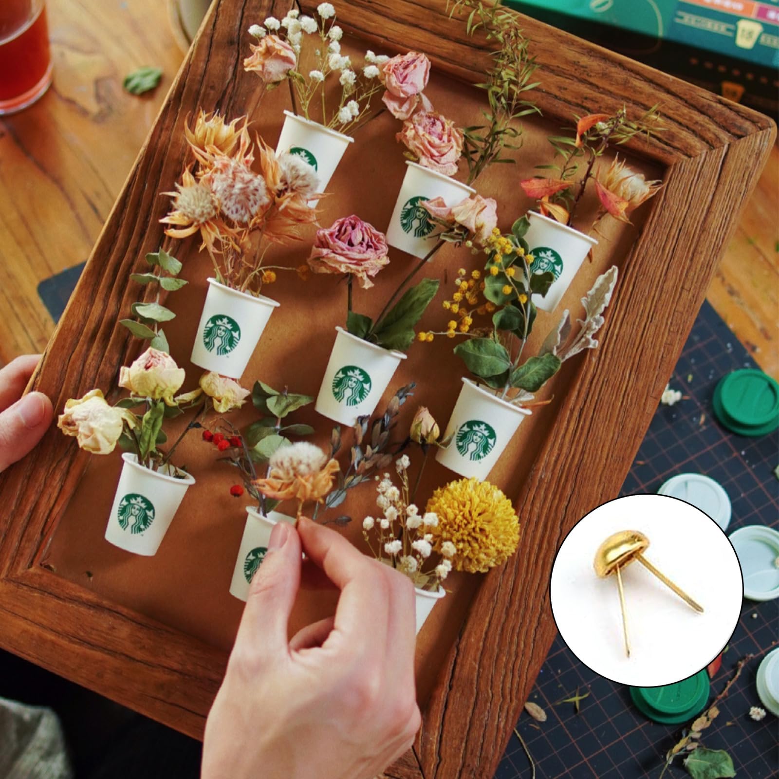 300 Fermacampioni Mini In Metallo Dorato - Per Scrapbooking, Fai Da Te E Ufficio - Foto 5