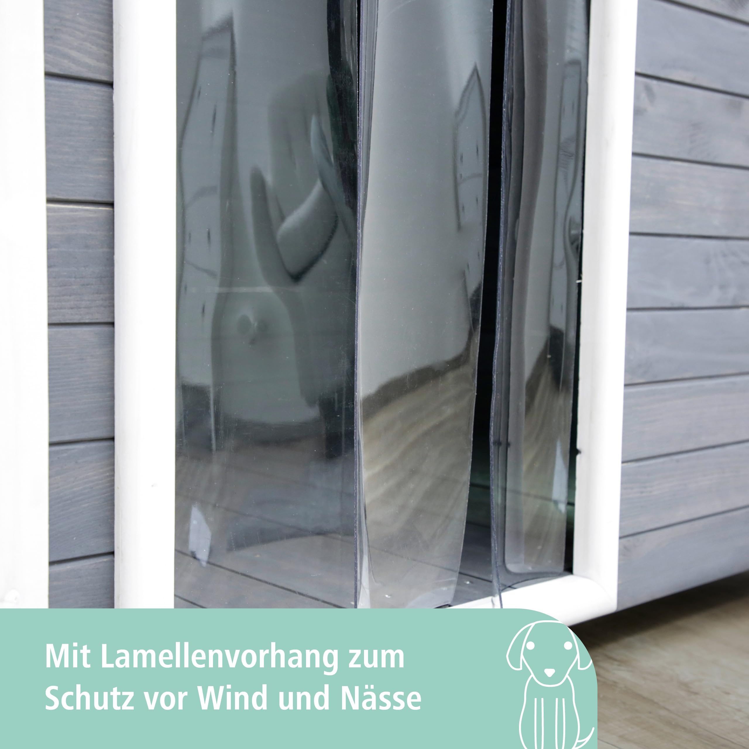 Kerbl Pet Hundehütte Kenny, weiß/grau, 113x77x81 cm, Hundehöhle, Holz, Hunde