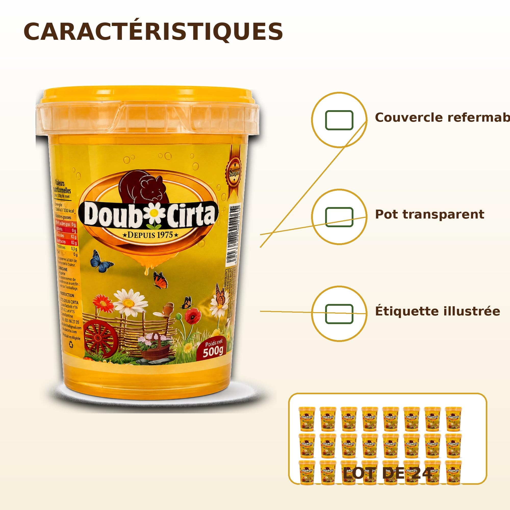Doubsirta Sirop de Glucose 500g – Pack de 24 Pots – Sirop de Glucose pour Pâtisserie, Gâteaux, Confiserie, Desserts, Glaçages et Recettes Maison