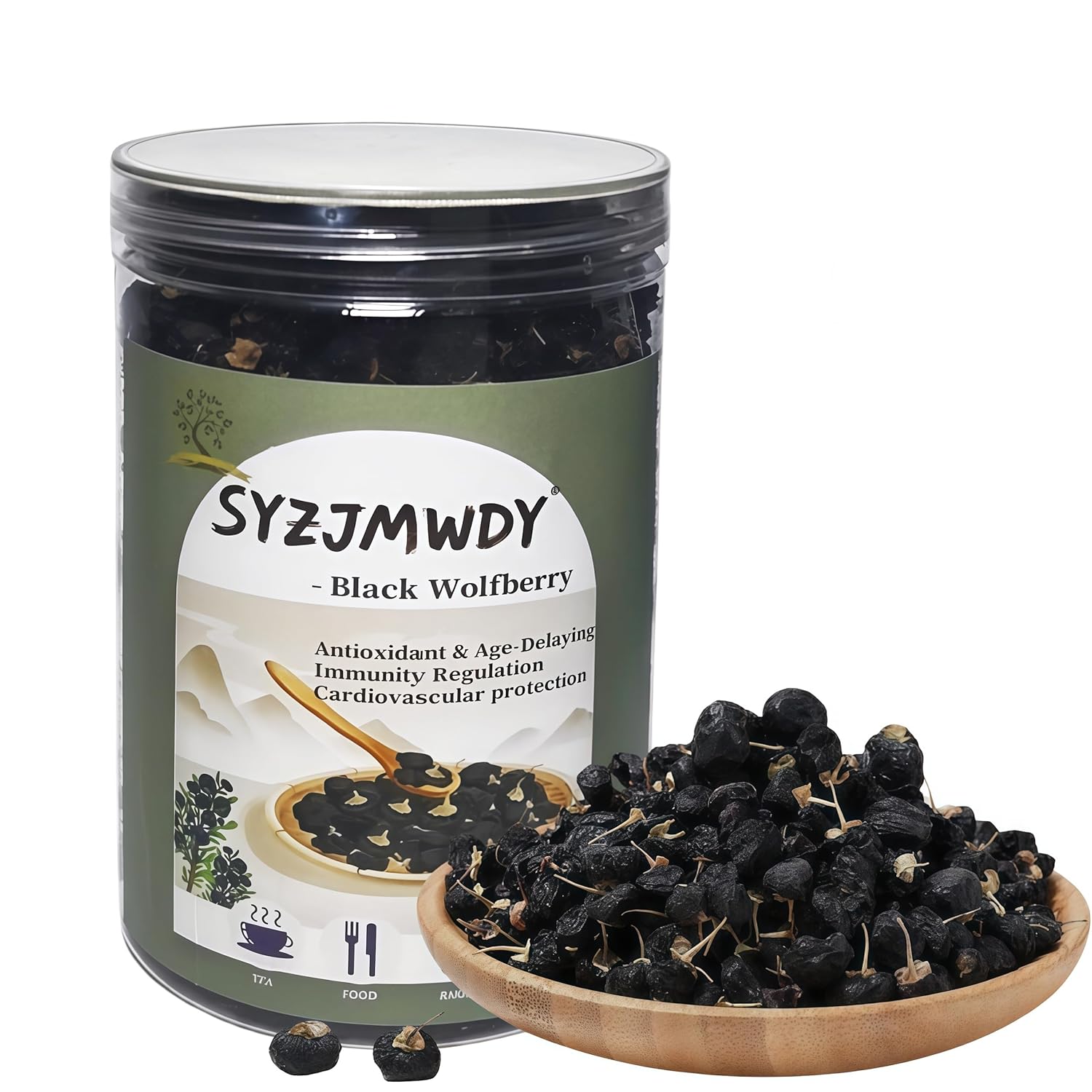 Black Goji Berries Organic, 7oz (200g) - Premium Dried Superfood | No Additives, Vegan | Tea, 黑枸杞 (Hei Gou Qi)