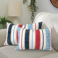 Vista 46 de Paquete de 2 almohadas lumbares impermeables para exteriores con rellenos, 12 x 20 pulgadas, almohada decorativa rectangular para patio, hogar