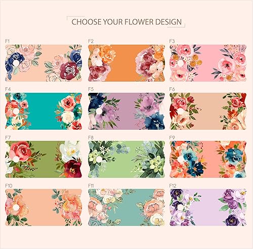 Miniatura 2 de Placas de nombre personalizadas para vaso Stanley  Floral  Etiqueta de nombre personalizada para vasos de 20, 30 y 40 onzas, tapa de vaso, accesorio