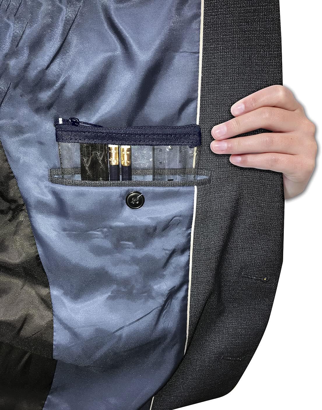 Helix Oxford Blazer Buddy Essential Stationery Set including Compact Clear Pencil Case Fits in School Blazer Pocket 981805 - Image 5