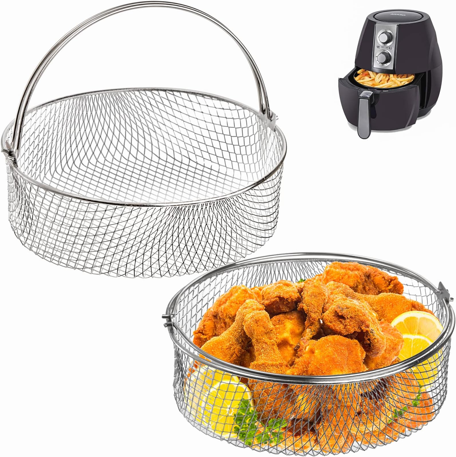 Air Fryer Replacement Basket 3.7QT For Power Gowise USA Air