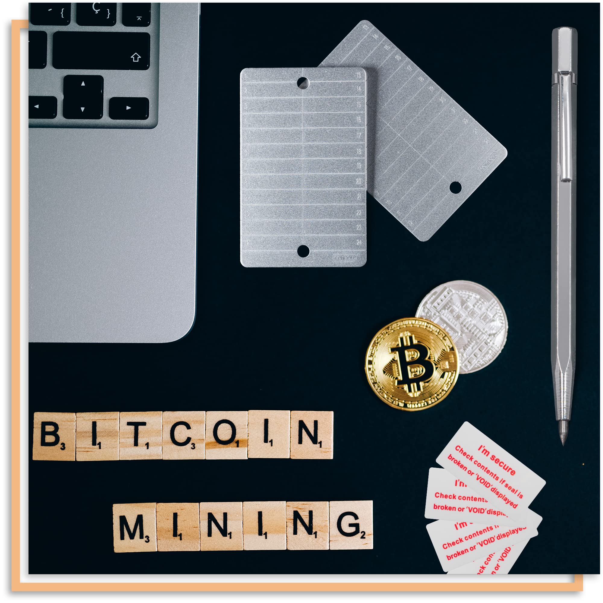 CONDOLD Steel Bitcoin Wallet Kit enthält 2 Stück Crypto Seed Storage  Stahlplatten und 1 Stück Gravurstift für private Schlüssel, unterstützt bis  zu 24 Wörter mit einzigartig beschriftet und Knopf (1: Amazon.de: Küche,