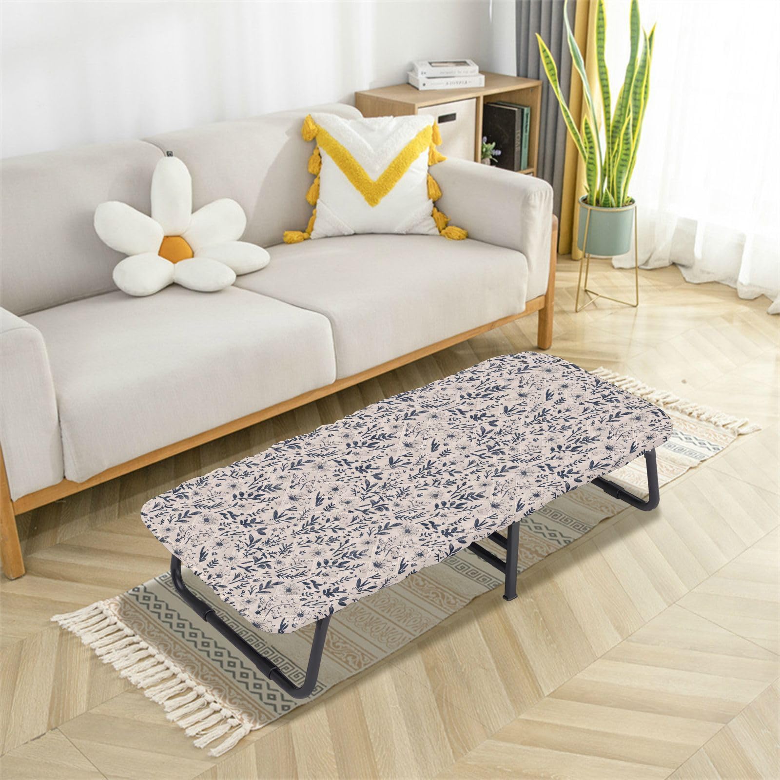 Wild Flowers and Plants Portable Toddler Bed Sheet Waterproof Cot Sheet for Cot Mattress Pad for Children Baby Travel 50' x 25' (Bed Not Included)