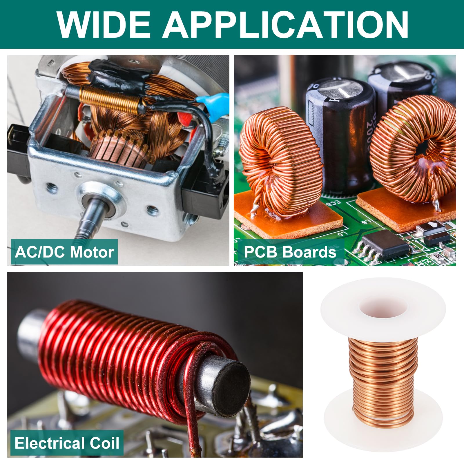 QUARKZMAN Alambre Esmaltado Calibre 32 AWG, Cobre Bobina Magnética Transformadores, Grado F 155°C