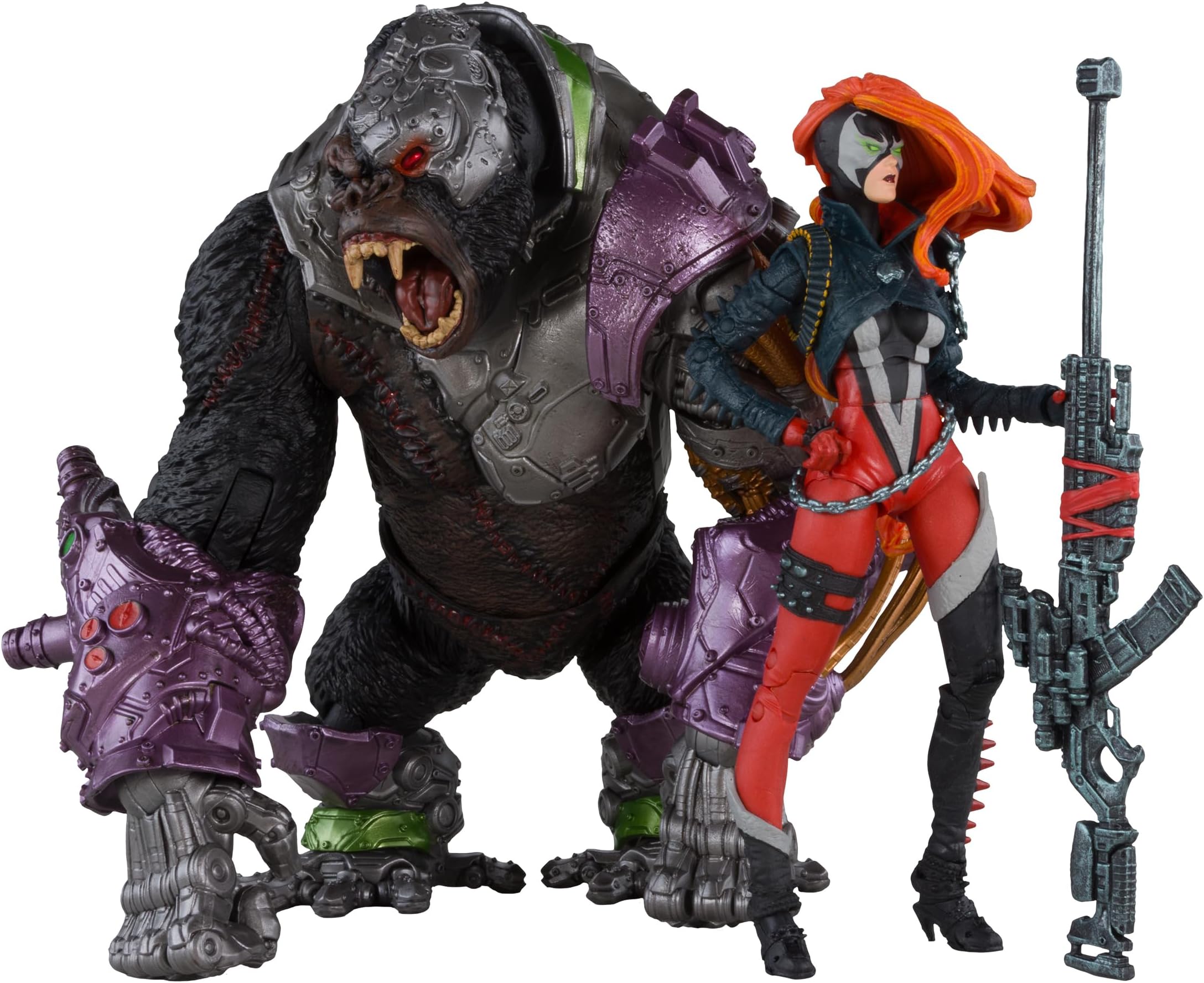 Toys Spawn She-Spawn & Cygor Action Figure 2-Pack Gold Label, Highly Detailed & Ultra Articulated Collectibles with Exclusive Window Box Packaging - Collectible Figures