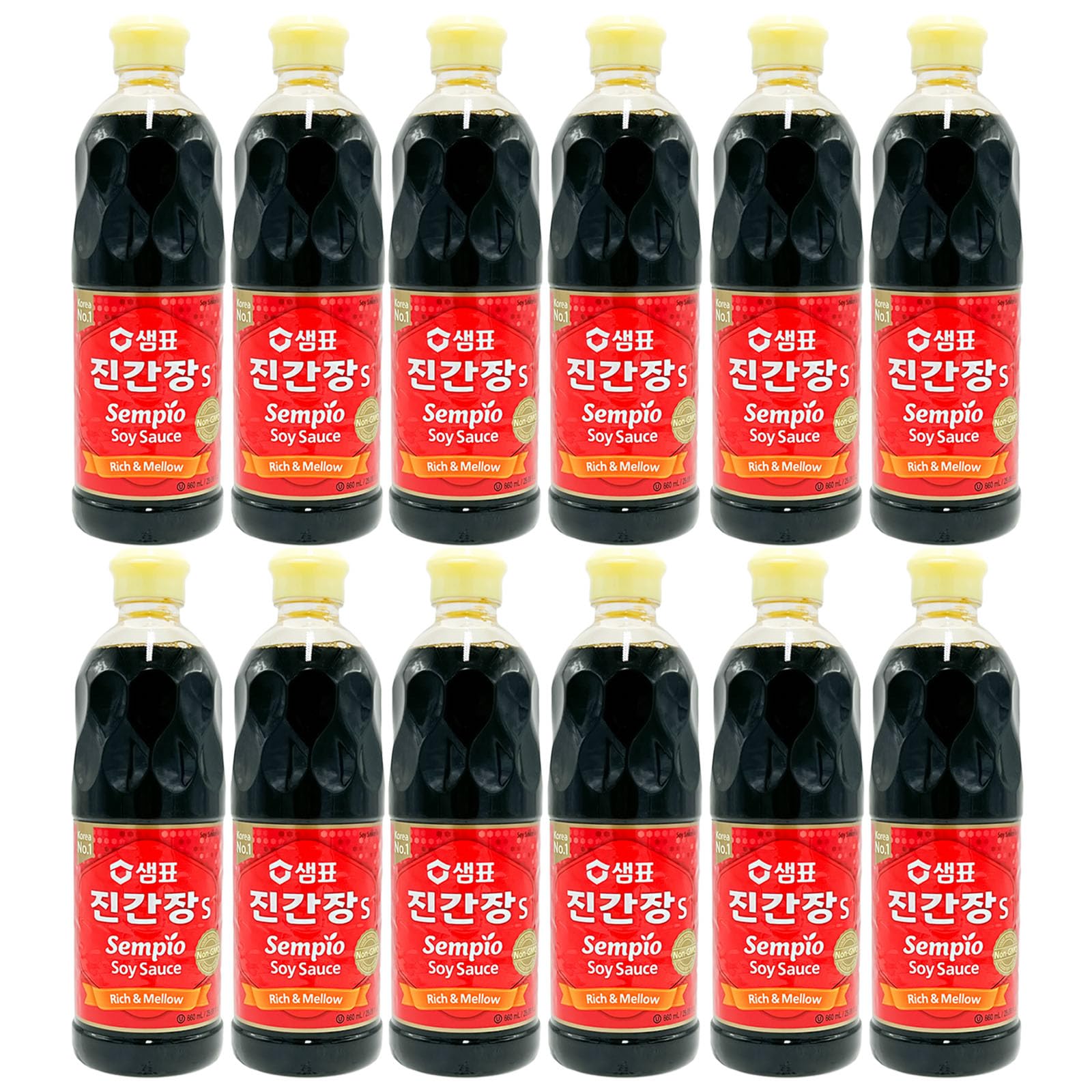12er Pack (12x 860ml) Sempio Sojasauce dunkel Jin S (Papa Vo®)