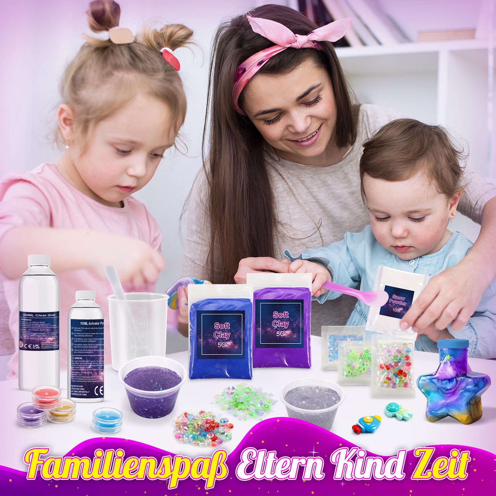 iKidiki Schleim Selber Machen Set, Geschenk Mädchen 6 7 8 9 10 11 12 Jahre Galaxy Slime Set Junge 6-12 Jahre Geschenkideen Schleim Kinder Spielzeug ab 6-12 Jahre Jungen Geburtstagsgeschenk für Mädchen